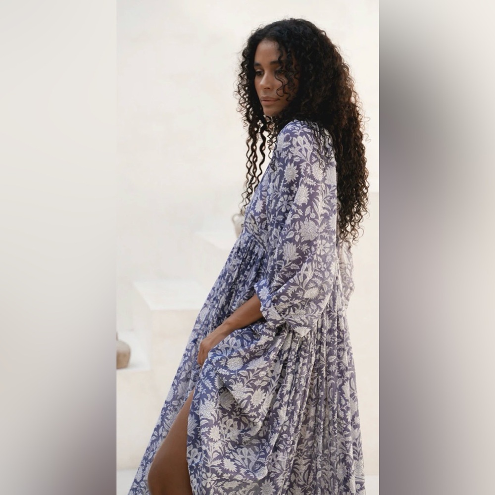 NWT Daughters of India Kyra Midi Dress ~ Blue Iris XXL (12-14) - Picture 12 of 15